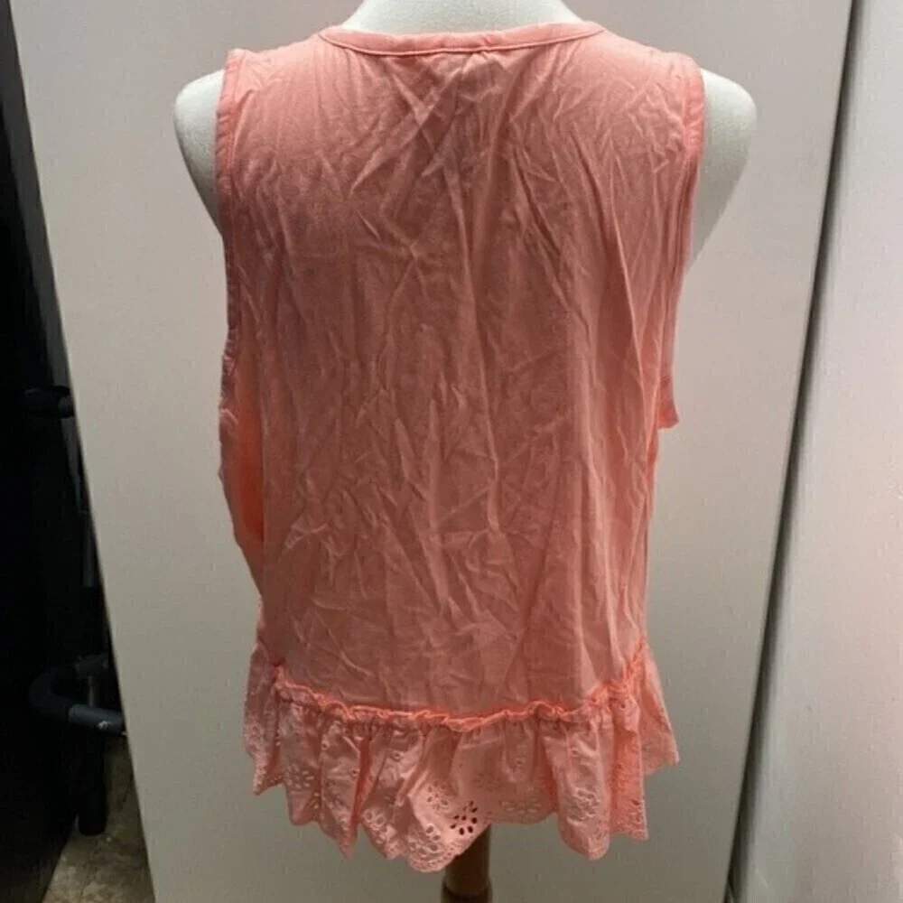 J Crew Factory Eyelet hem tank top Pink